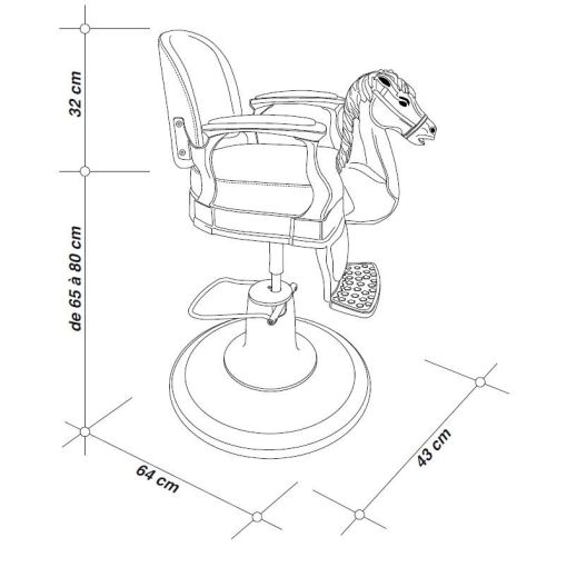 Fauteuil enfant barbier vintage avec animaux pour salon de coiffure et barber