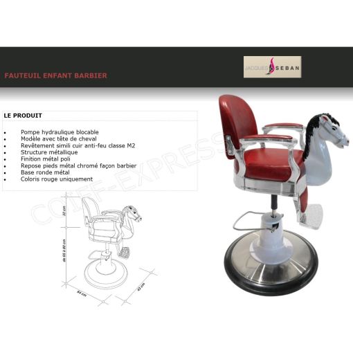 Fauteuil enfant barbier vintage avec animaux pour salon de coiffure et barber
