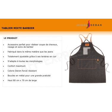 Tablier de protection mixte termix pour salon barbier et coiffeuse