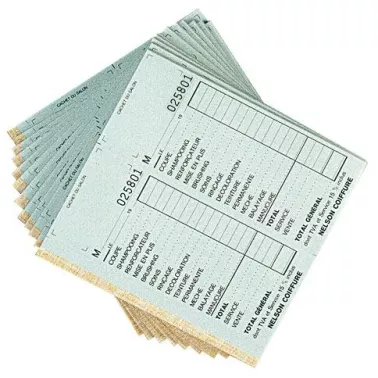 Carnet de caisse double pour salon de coiffure  sans numéro 