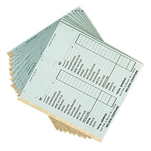 Carnet de caisse double pour salon de coiffure  sans numéro 