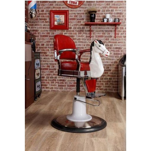 Fauteuil enfant barbier vintage avec animaux pour salon de coiffure et barber