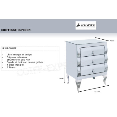 meuble de separation cupidon pour salon de coiffure. Mobilier pour coiffeur marque jacques seban