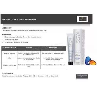 fiche Coloration professionnelle pour cheveux sans ammoniaque Krompure