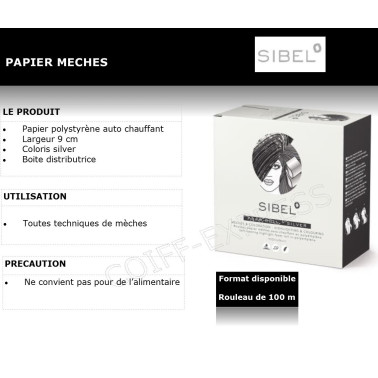 Papier mèches en rouleau pour créer des meches cheveux professionnelles marque sibel foam roll