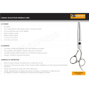 Ciseau Sculpteur cheveux pour coiffeur Modèle : Lima