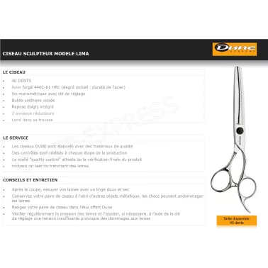 fiche Ciseau Sculpteur Modèle : Lima