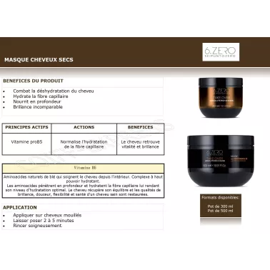 fiche Masque cheveux secs  professionnel  absolute Rich & Shine take over