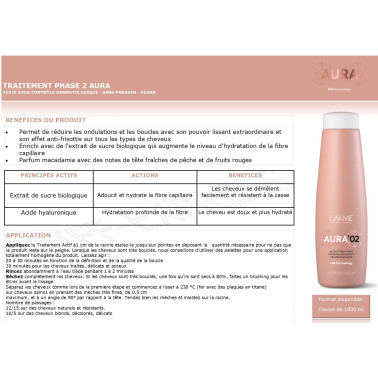 lissage cheveux vegan phase 2 Aura de chez lakmé