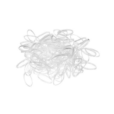 Elastiques pour cheveux en silicone salon de coiffure coloris blanc