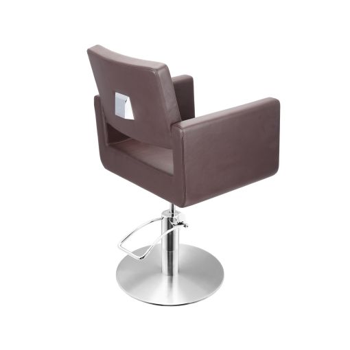 Fauteuil coiffage Felicitas Noir base étoile pour salon de coiffure, spécial coiffeur marque Sibel Furniture vue de dos croco no
