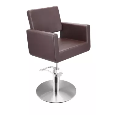 Fauteuil de coupe Felicitas pour salon de coiffure base ronde coloris brun