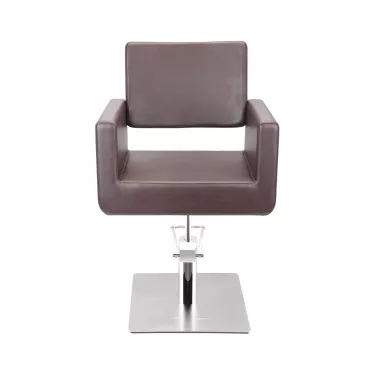 Fauteuil coiffage Felicitas pour salon de coiffure base carrée coloris brun