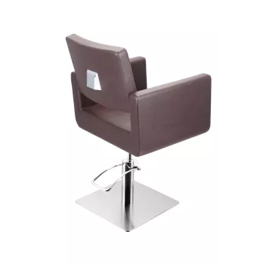 Fauteuil de coiffureFelicitas pour salon de coiffure base carrée coloris brun