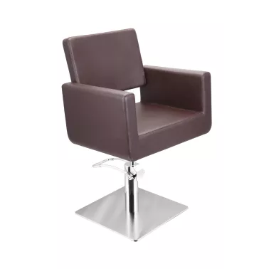 Siege de coiffure Felicitas pour salon de coiffure base carrée coloris brun