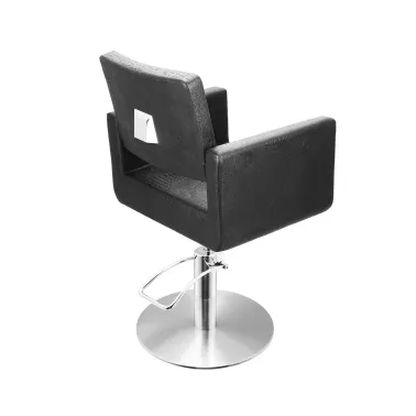 Fauteuil coiffage Felicitas pour salon de coiffure, spécial coiffeur croco noir base ronde