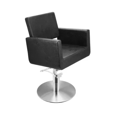 Fauteuil coiffage Felicitas  pour salon de coiffure, spécial coiffeur marque Sibel croco noir base ronde