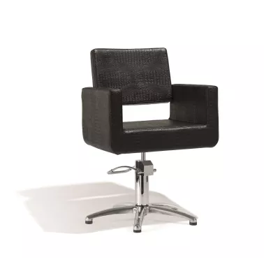 Fauteuil coiffage Felicitas croco Noir base étoile pour salon de coiffure, spécial coiffeur marque Sibel Furniture 