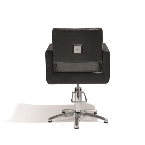 Fauteuil coiffage Felicitas Noir base étoile pour salon de coiffure, spécial coiffeur marque Sibel Furniture vue de dos croco no