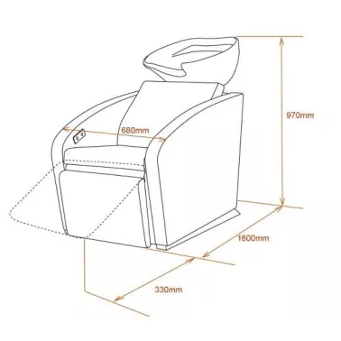 Bac de lavage. Elegantia marque Sibel repose pieds electrique schéma