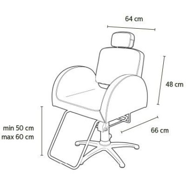 Dimensions fauteuil de coupe professionnel pour salon de coiffure Original Best Buy modèle Rhône