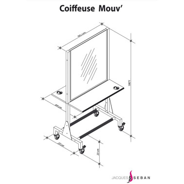Coiffeuse pour salon de coiffure et école de coiffure modèle MOUV