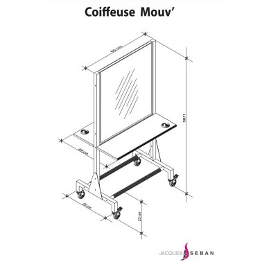 Schéma coiffeuse MOUV pour salon de coiffure et école de coiffure