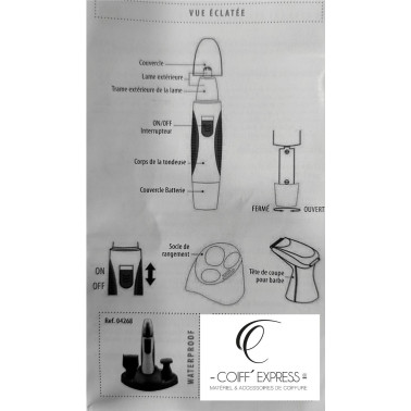 Tondeuse barbe-nez-oreilles waterproof Eurostyl