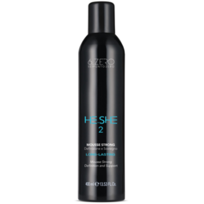 Mousse cheveux fixation forte pour salon de coiffure marque heshe