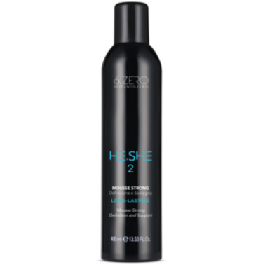 Mousse cheveux fixation forte pour salon de coiffure marque heshe