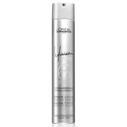 Laque professionnelle cheveux Infinium pure  fixation souple l'oréal 300 ml