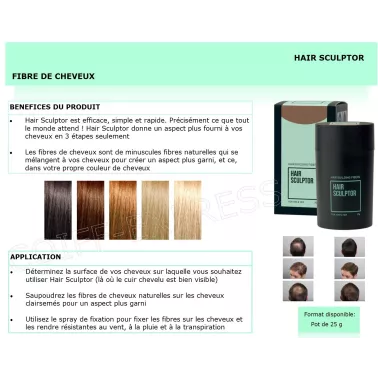 Fiche poudre cheveux Hair sculptor plusieurs teintes