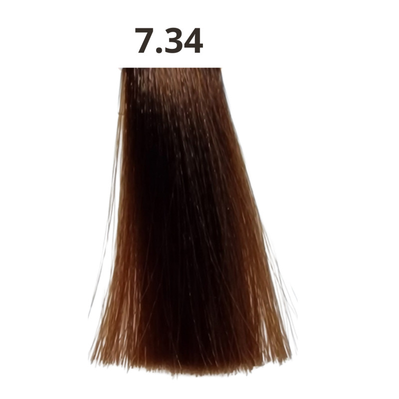 Coloration cheveux sans ammoniaque tube de 90 ml Linka capillor fabriquée en France N°7.34