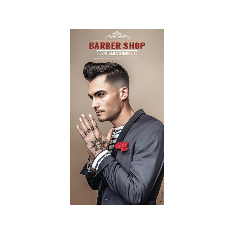 Kakémono 80 x 150 pour barbier ou salon de coiffure modèle KBA-35