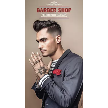 Kakémono 80 x 150 pour barbier ou salon de coiffure modèle KBA-35