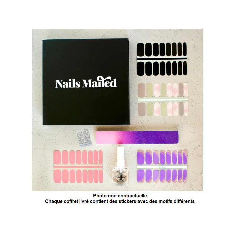 Boite de stickers + lime + top coat + dégraissant
