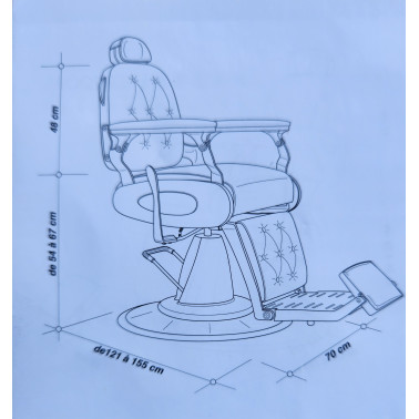 Fauteuil de barbier Baltimore dimensions