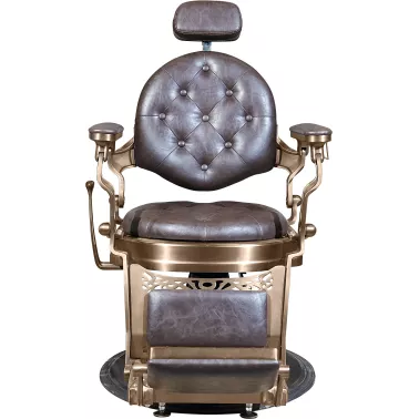 Fauteuil pour barber shop vintage inclinable Malone marron vieilli