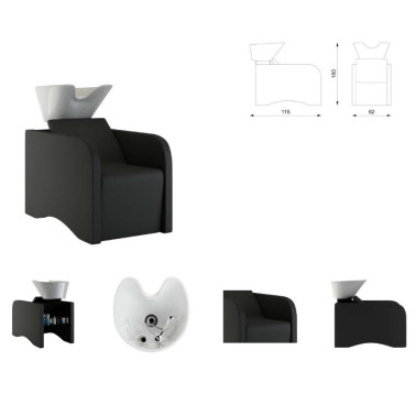 Bac de lavage professionnel pour la coiffure Rock Black Vezzozi