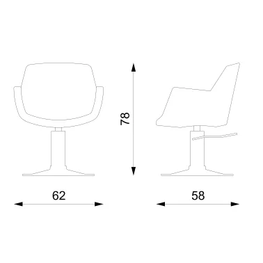 Schéma fauteuil de coiffure professionnel vezzozi modèle Bellatrix