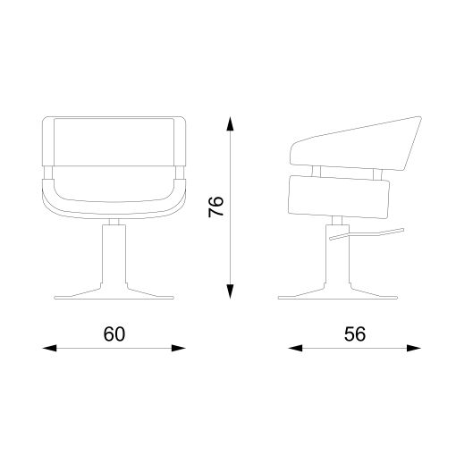 Fauteuil de coiffure Dafné collezione italia base ronde alu