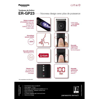 tondeuse cheveux de finition Panasonic ERGP23 sans fil