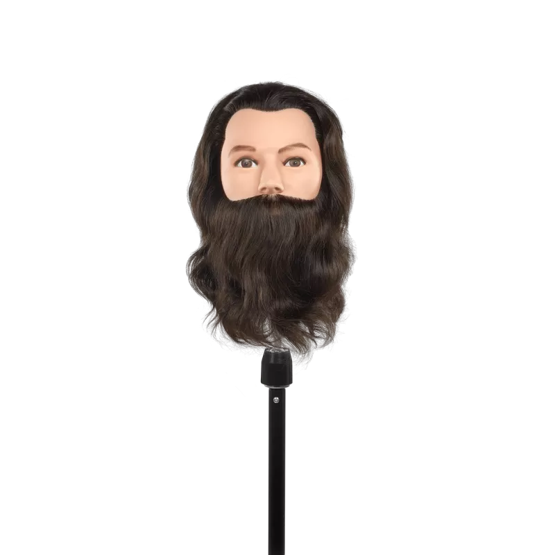 tête à coiffer cheveux humains homme avec barbe Erik