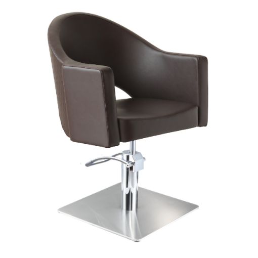 Fauteuil de coiffure base carrée coloris marron