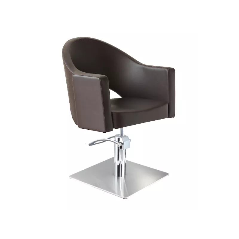 Fauteuil de coiffure base carrée coloris marron