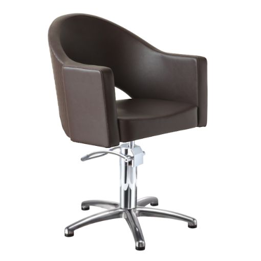 Fauteuil de coiffure base carrée coloris marron