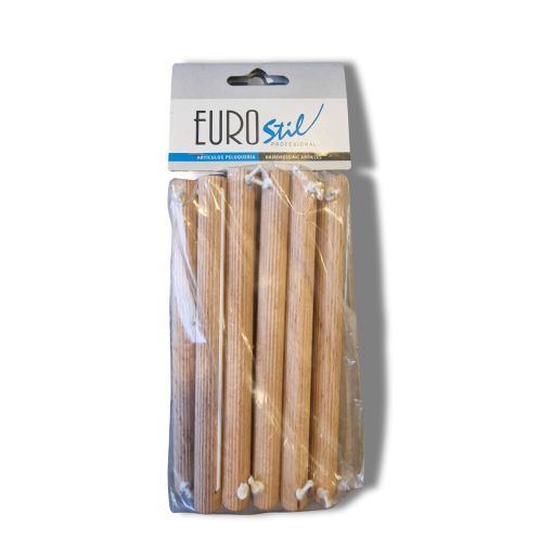 Bigoudis cheveux en bois cannelé bio diamètre 6 mm