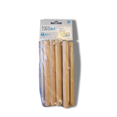 Bigoudis cheveux en bois Eurostil 10 pièces.