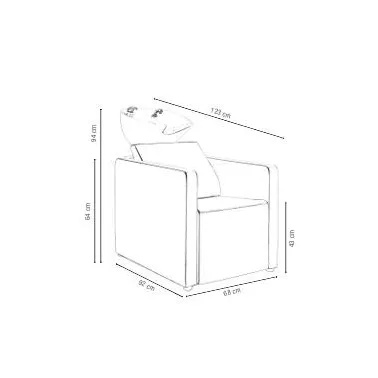 Bac shampoing pour cheveux professionnel. Mobilier pour coiffeur. Relaxatio marque Sibel 