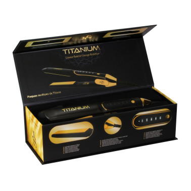 Lisseur cheveux titanium jaune